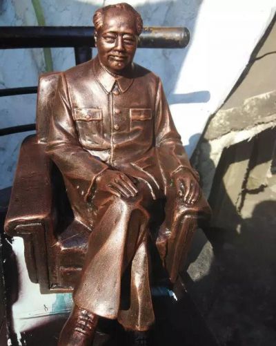 公園銅雕坐式毛主席毛澤東雕塑