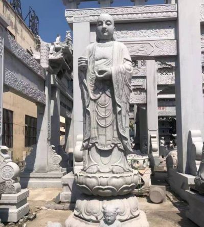 大理石石雕戶外景區大型立式地藏王雕塑