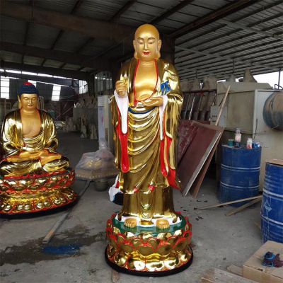 寺廟大型玻璃鋼彩繪立式地藏王雕塑