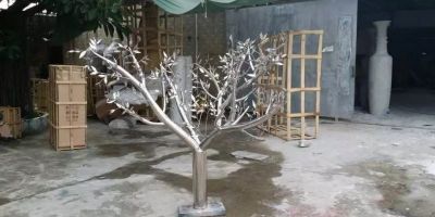 不銹鋼公園抽象小樹雕塑