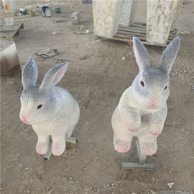 玻璃鋼卡通戶外園林景觀動物兔子